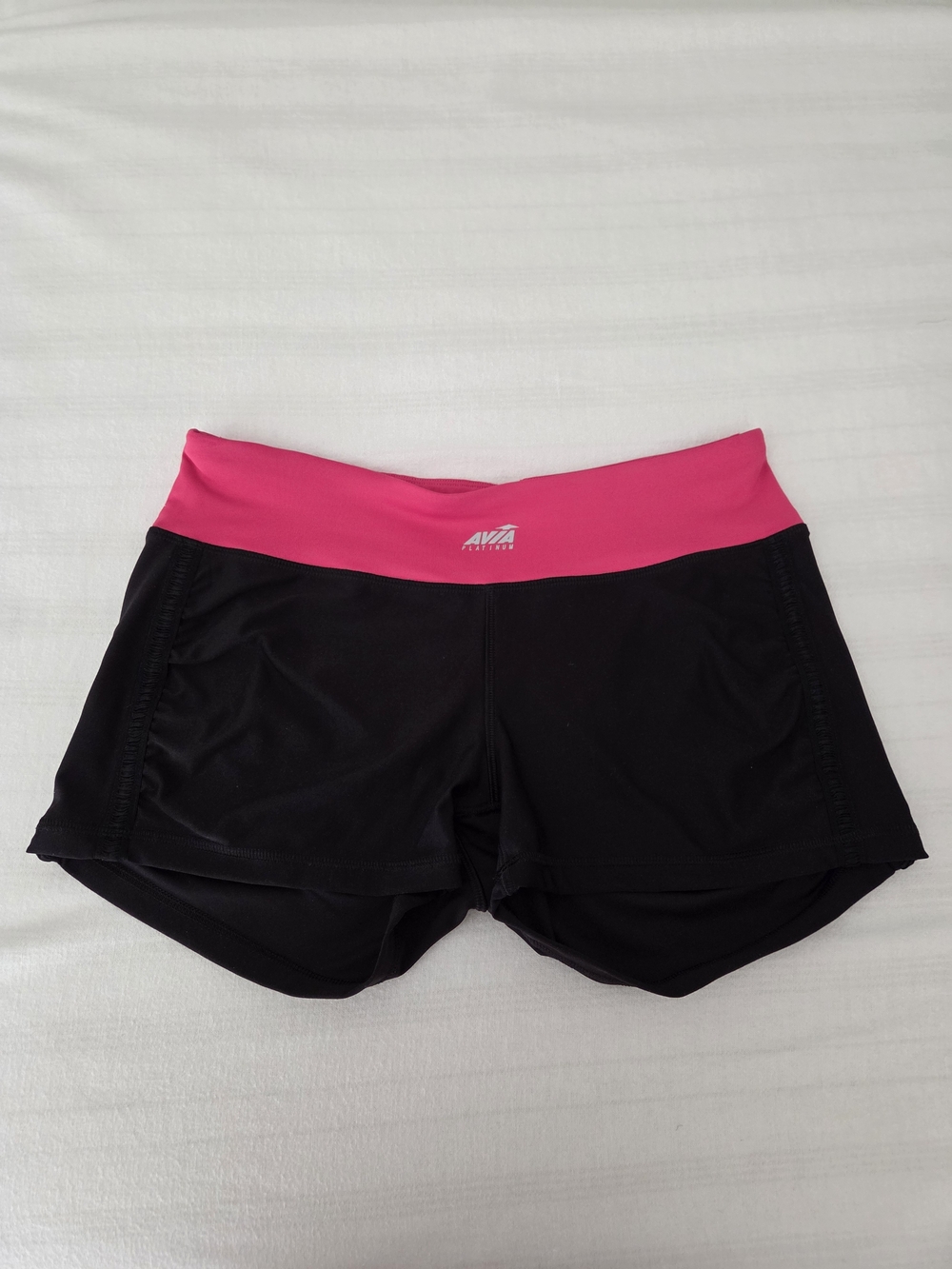 Avia Women's Black Shorts with Hot Pink Waistband